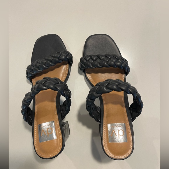 DV by Dolce Vita Size 8 Black Block Heels with Braided Straps - Picture 4 of 7